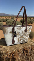 Bolsa Tote de pelo de res