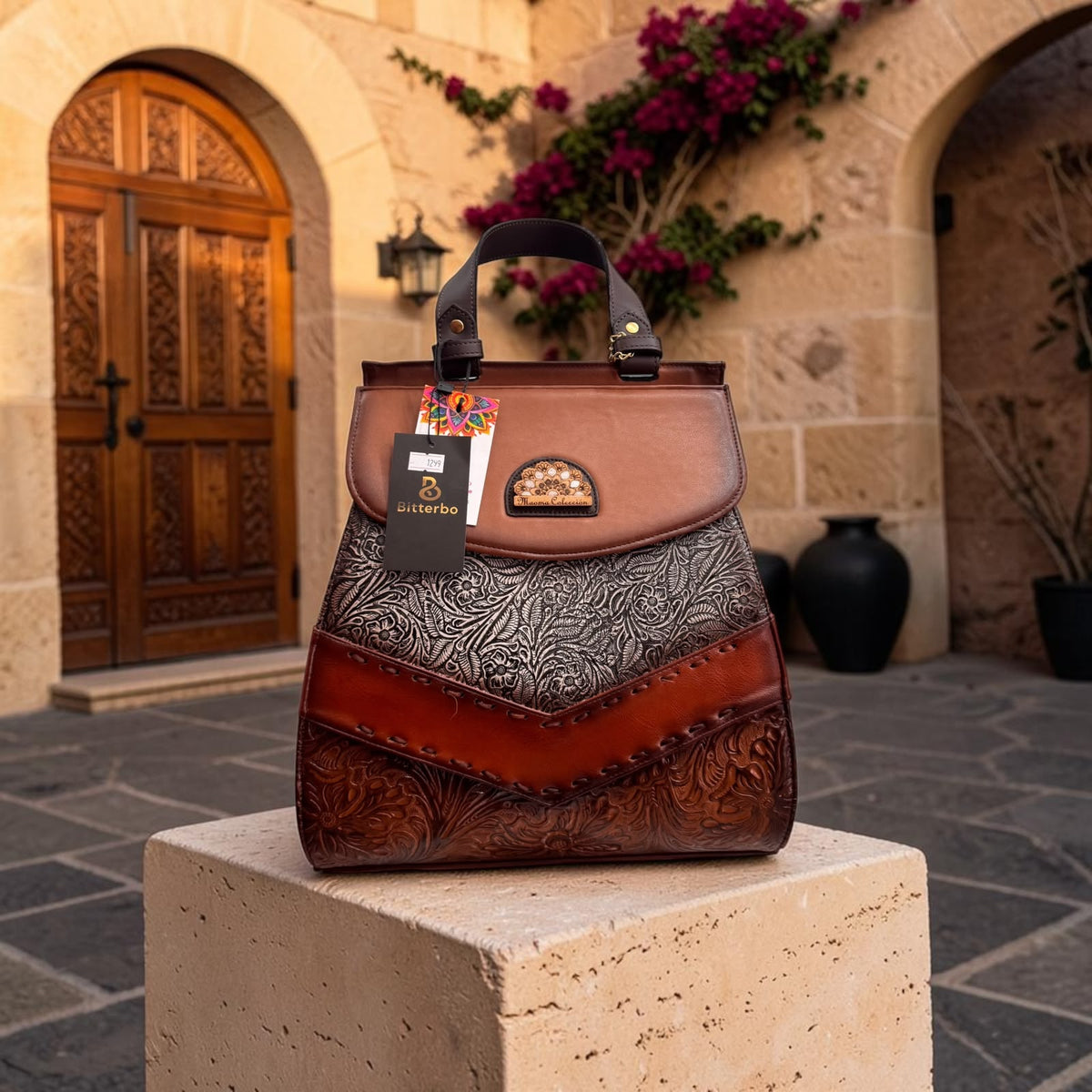 Mochila artesanal de piel
