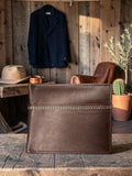 Cartera café en piel de cabra