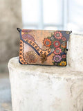 Bolsa artesanal de piel — Jardín y Libélula